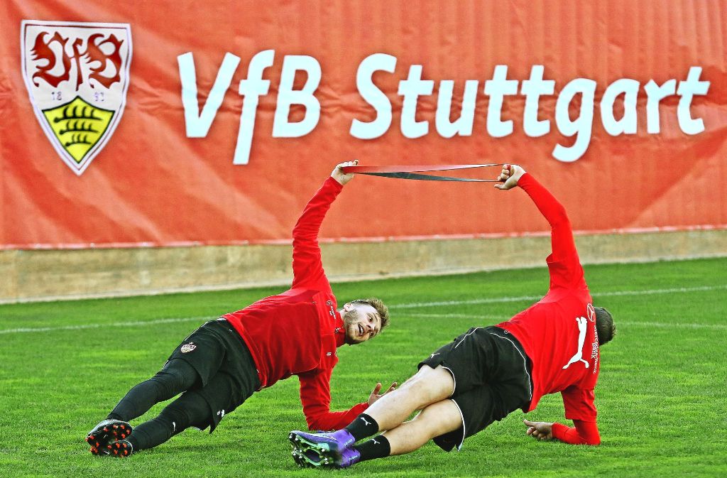 Übung macht den Meister – der VfB Stuttgart um Alexandru Maxim im Trainingslager in Lagos.