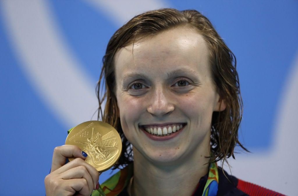 Dreifache Weltrekordhalterin, fünf mal Gold und einmal Silber in Rio: Katie Ledecky, 19 Jahre alt, Schwimmerin.