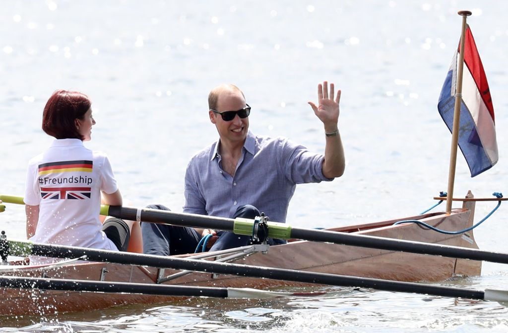 Prinz William befand sich in einem anderen Boot und ...