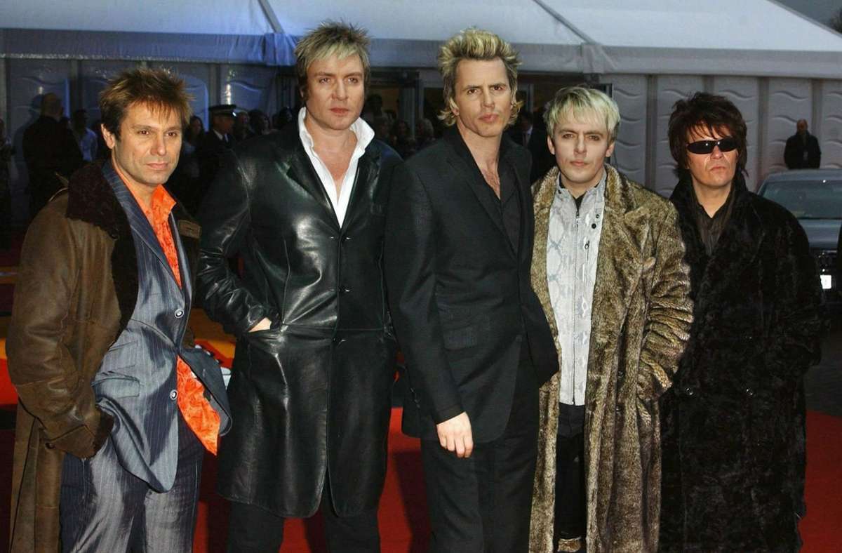 Die britische Popband Duran Duran mit Roger Taylor, Simon Le Bon, John Taylor, Nick Rhodes und Andy Taylor (v.l.) bei den Brit Music Awards 2004