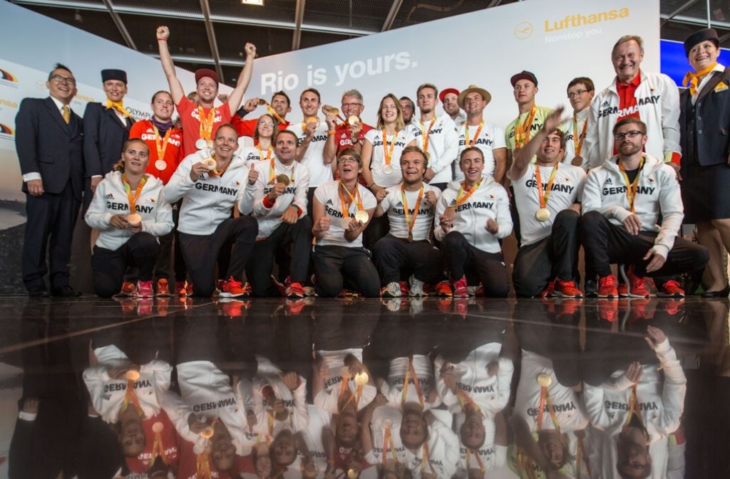 Vor dem Abschied noch ein Gruppenfoto der deutschen Medaillengewinner.