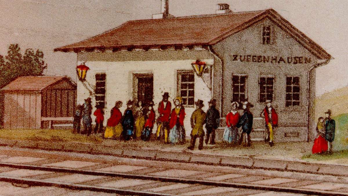  Am 15. Oktober 1846 wurde Zuffenhausen an das Eisenbahnnetz angeschlossen. Für die Strecke von Stuttgart nach Ludwigsburg wurde dort eine kleine Bahnstation gebaut, Personenzüge verkehrten damals vier Mal täglich. 