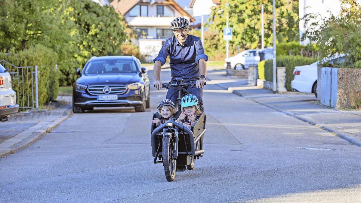 E-Mobilität in Herrenberg-Gültstein: Das kommunalen Lastenrad „Gülf“ schleppt jetzt  auch die Einkaufstüten