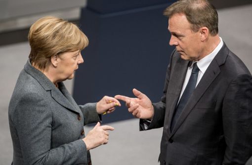 Bundeskanzlerin Angela Merkel (CDU) ist bestürzt über den Tod von Thomas Oppermann (SPD. Foto: dpa/Michael Kappeler