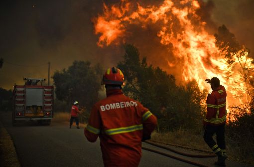 80 Waldbrände wüten derzeit in Portugal. Tausende Einsatzkräfte versuchen, dem Feuer Herr zu werden. Foto: AFP