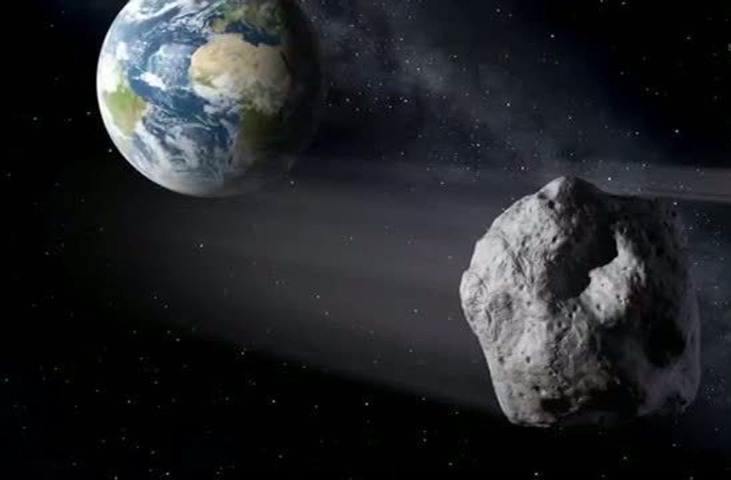 Im Februar 2015 raste der Asteroid 2012 DA 14 an der Erde vorbei: Asteroiden sind Felsbrocken, die im Weltall herumfliegen. Sie stammen vermutlich aus der Zeit, als die Planeten entstanden sind. Einige sind klein wie ein Tennisball, andere sind mehrere Kilometer groß.