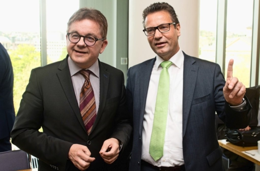 CDU-Parteifreunde Guido Wolf (links) und Peter Hauk Foto: dpa