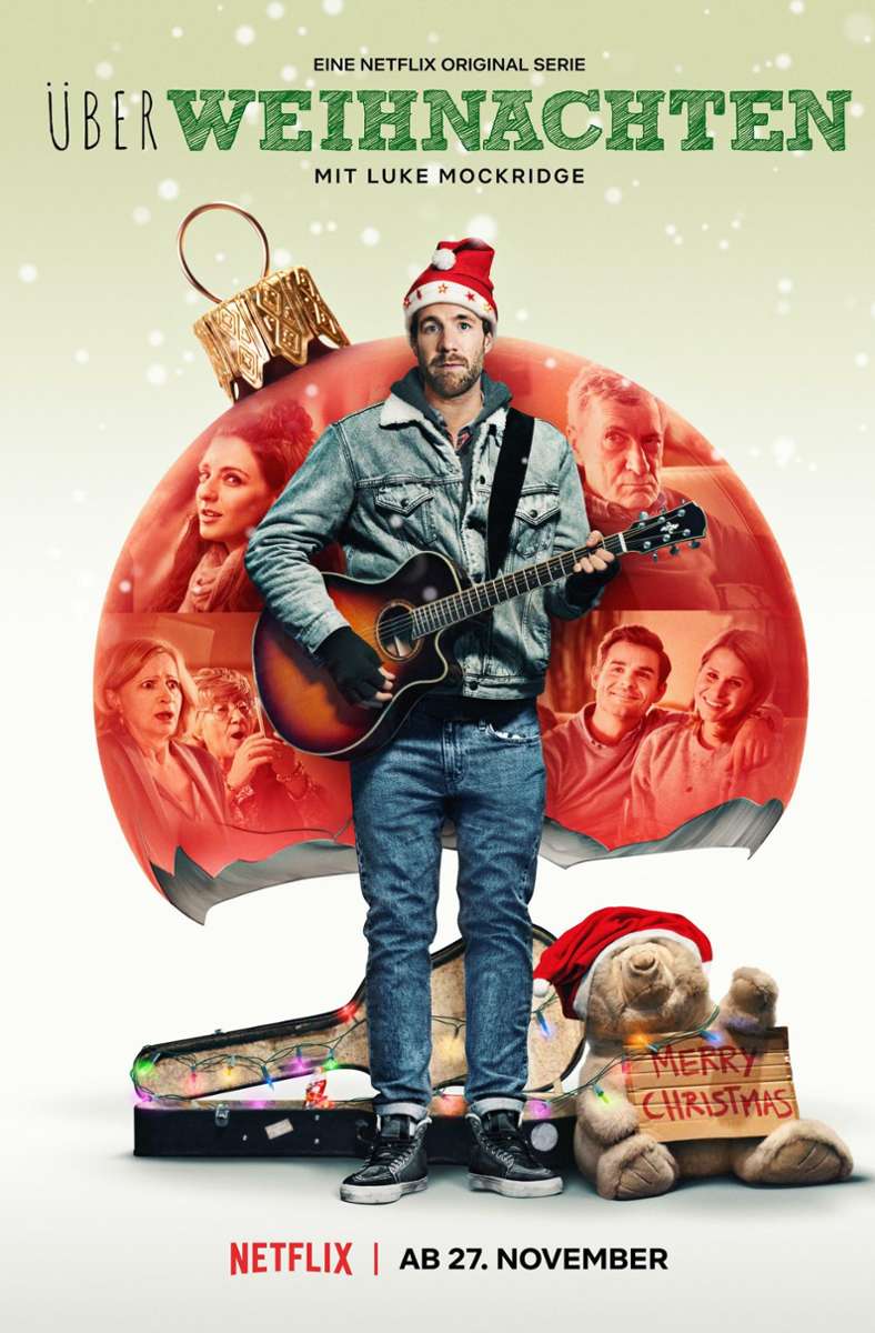 Luke Mockridge müht sich in ÜberWeihnachten als erfolgloser Songwriter durch die adventliche Kleinstadttristesse. Romantische Komödie (dreiteilige Miniserie) mit Luke Mockridge und Seyneb Saleh (Netflix)