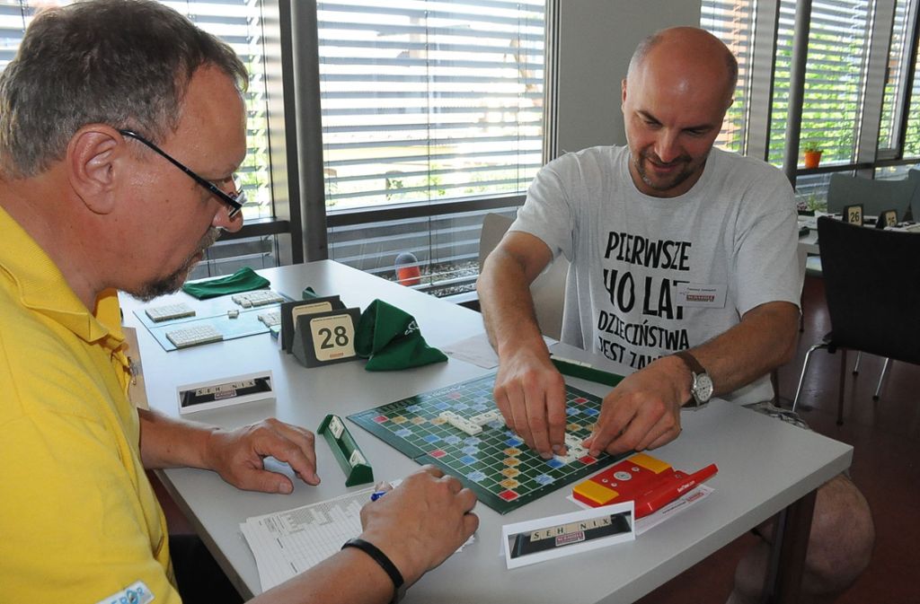 Selbstverständlich gibt es auch eine Deutsche Scrabble-Meisterschaft. Die letzte fand im Juni im Werk-Haus in Stuttgart statt.