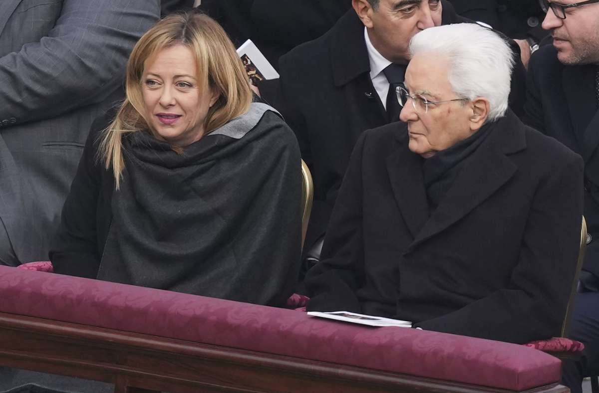 Italiens Ministerpräsidentin Giorgia Meloni und Präsident Sergio Mattarella