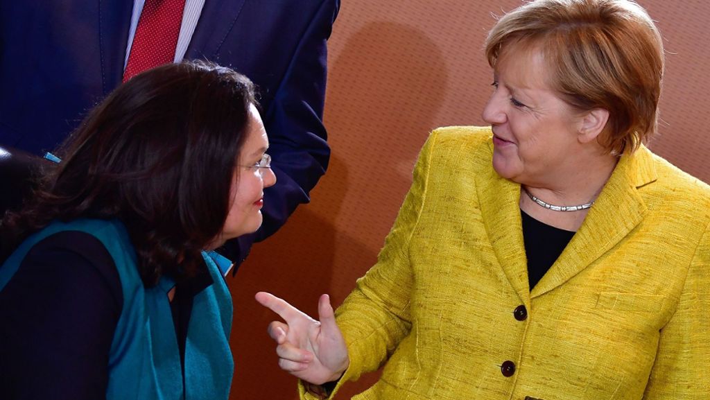 Umfrage zur Direktwahl: Nahles wäre gegen Merkel chancenlos