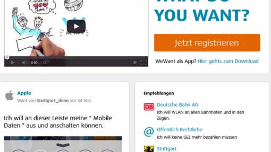 Stuttgarter Start-up WeWant: Hier soll man sagen, was man will