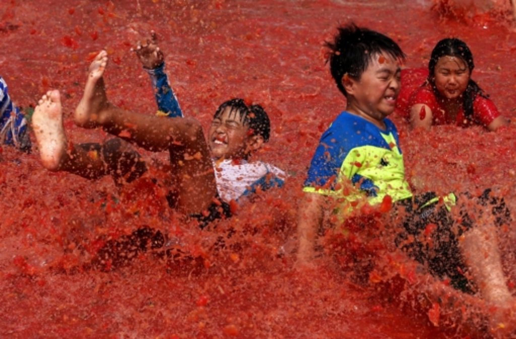 In Südkorea findet das Tomaten-Festival statt.