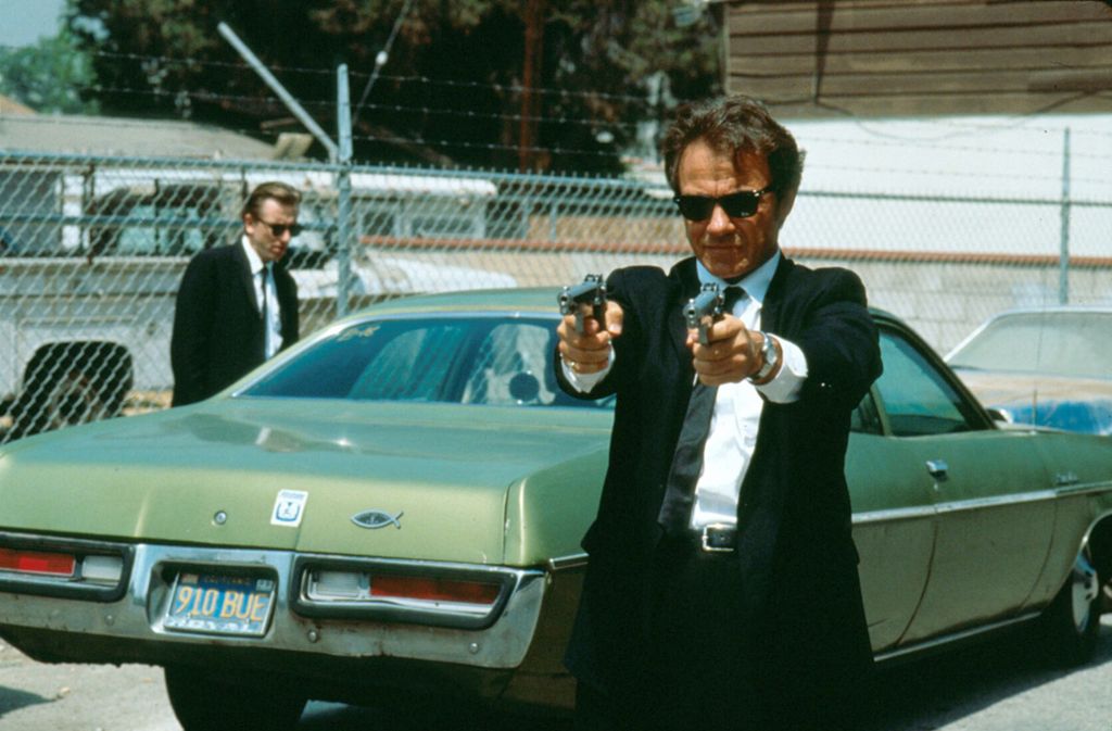 Harvey Keitel (vorne) in „Reservoir Dogs“ (1992) mit Tim Roth