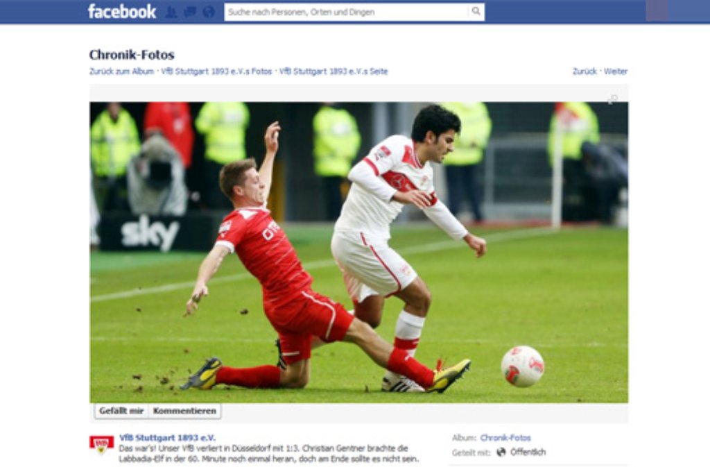 ... VfB postet auf Facebook ein Zweikampf-Foto von Serdar Tasci gegen Düsseldorfs Andreas Lambertz mit dem Kommentar: "Das wars! (...) am Ende sollte es nicht sein." Ziemlich ...
