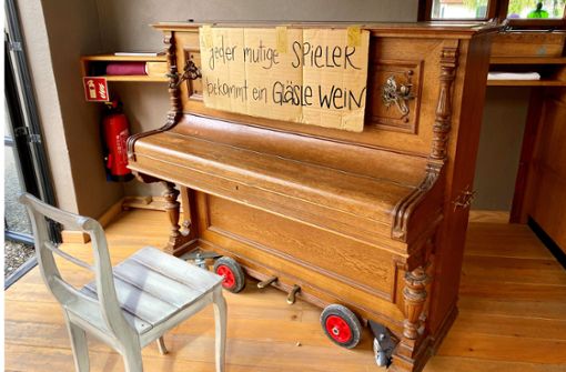 Ein öffentliches Klavier in einer Lokalität  bei Meersburg  – samt Belohnung. Foto: Sellner