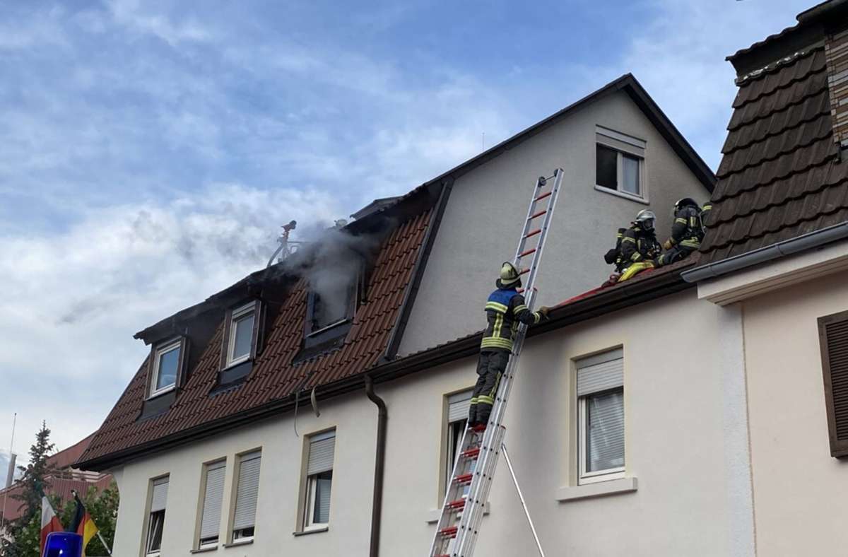 Die Feuerwehren aus Gerlingen und Ditzingen ...