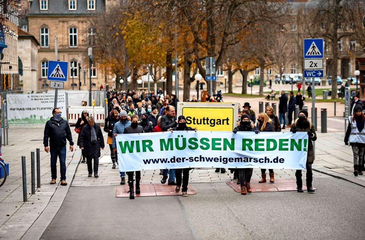 Auch in Stuttgart gab es Protest gegen die Corona-Regeln.