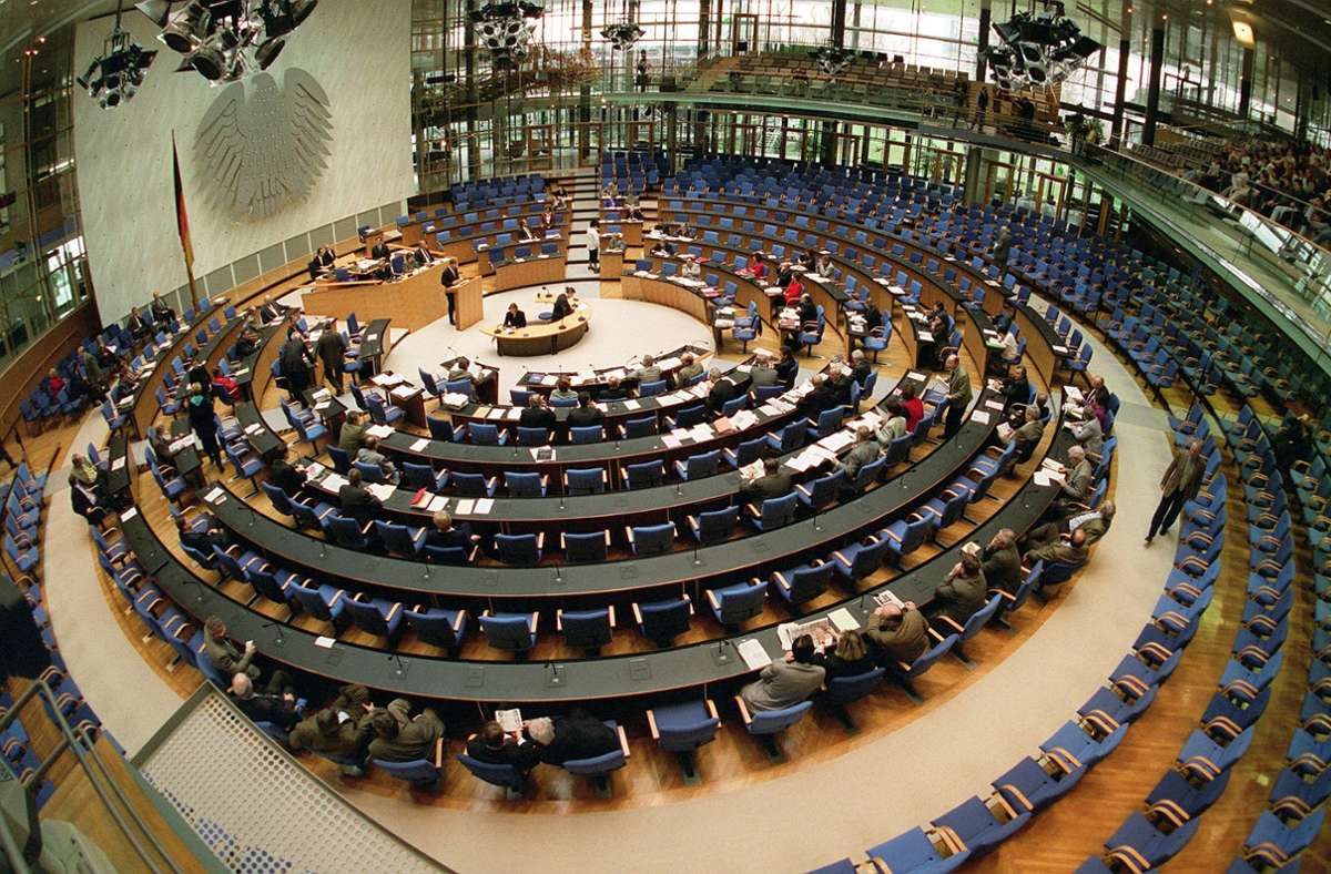 Plenarbereich des Deutschen Bundestags, Bonn, 1992