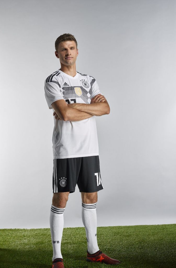 Fußball-Nationalspieler Thomas Müller im neuen DFB-Outfit
