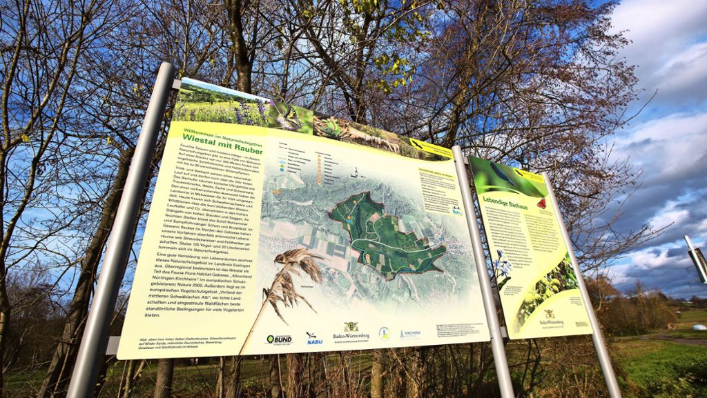  Neue Tafeln informieren über das Naturschutzgebiet Wiestal bei Kirchheim mit seinen vielfältigen Naturräumen. 