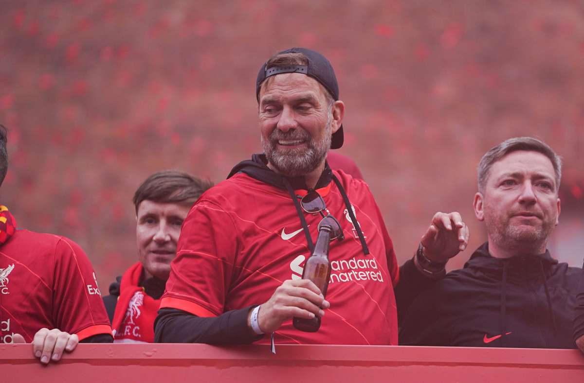 Jürgen Klopp zeigte sich bei der Parade in Liverpool emotional.