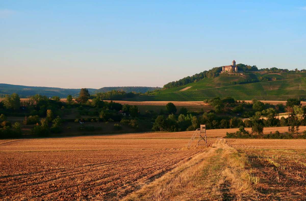 Im Bottwartal sind die beiden gern unterwegs: Die Burg Lichtenberg in der Abendsonne.