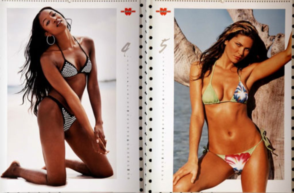 Der Würth-Modelkalender 2002 mit Naomi Campbell (links)