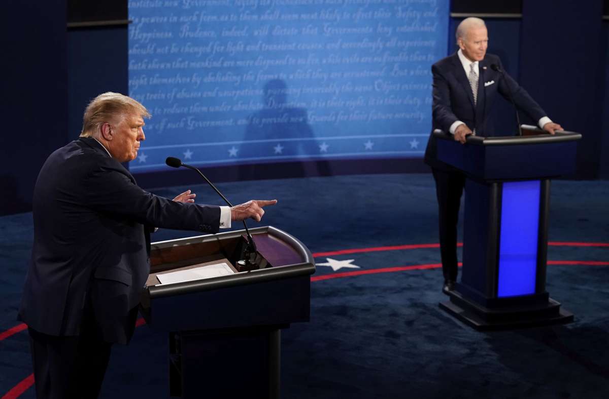 Donald Trump (links) attackierte bei der TV-Debatte Joe Bidens Söhne.