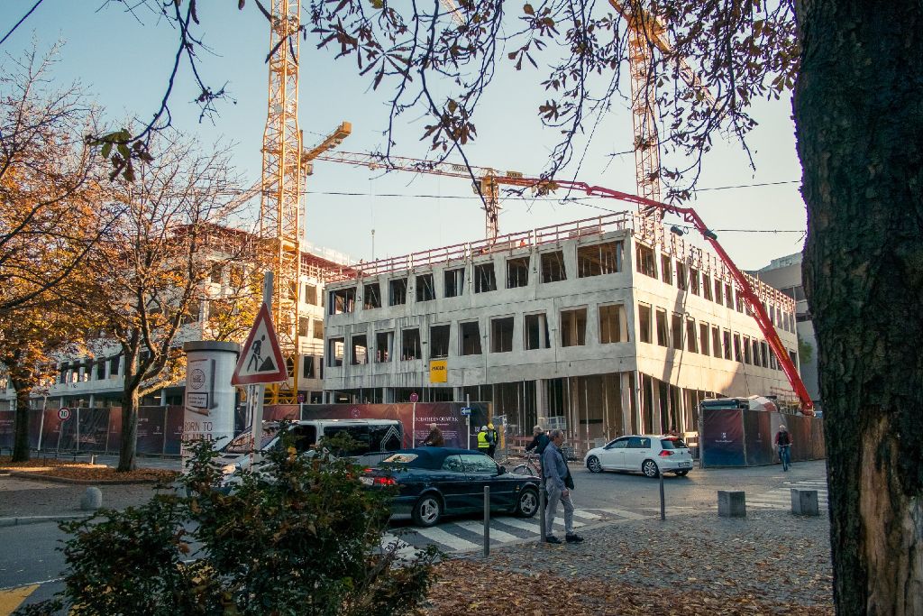 Das Dorotheenquartier in Stuttgart wächst in die Höhe.