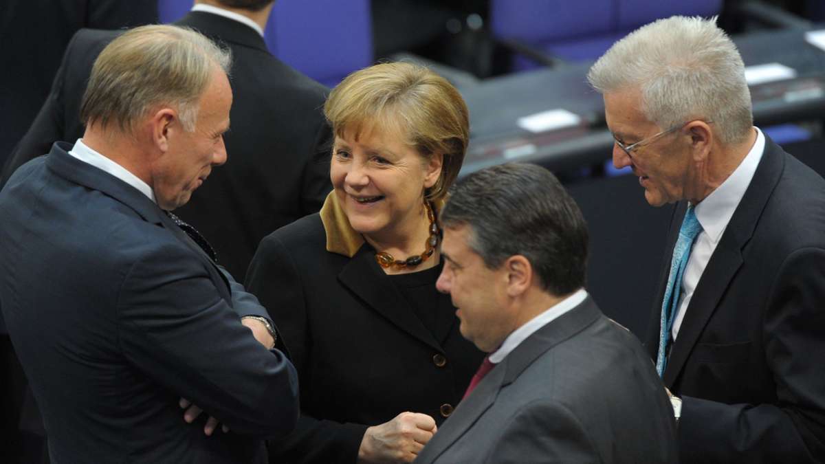 Parteien: Grünen-Fraktionschefs: Merkel kommt zu Trittins Abschied