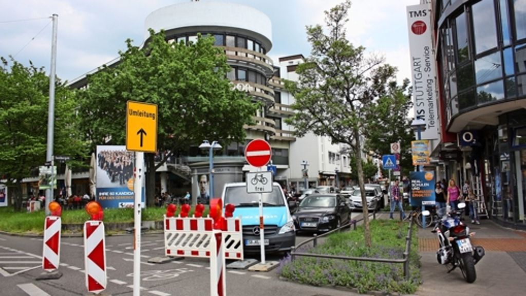 Baustelle in Bad Cannstatt: Mehr Raum für Fußgänger