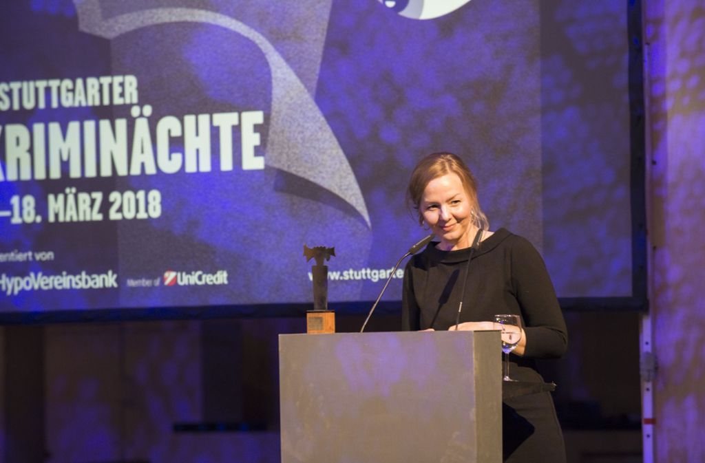 Simone Buchholz bei der Preisverleihung 2018.