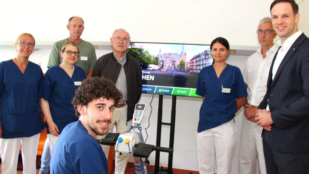 Neues Gerät im Leonberger Krankenhaus: Auf dem virtuellen Fahrrad durch die ganze Welt