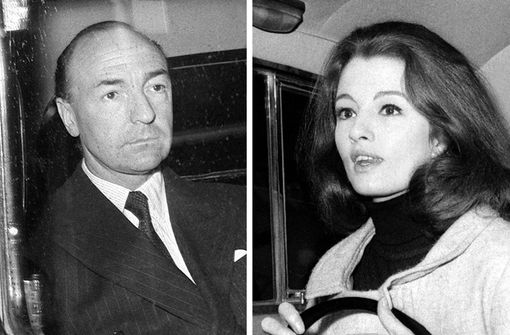 1960 wurde John Profumo zum britischen Kriegsminister ernannt. Ein Jahr später begann er eine Affäre mit Christine Keeler (rechts), obwohl er mit der Schauspielerin Valerie Hobson verheiratet war. Sie hielt ihm trotzdem bis zu ihrem Tod 1988 die Treue.