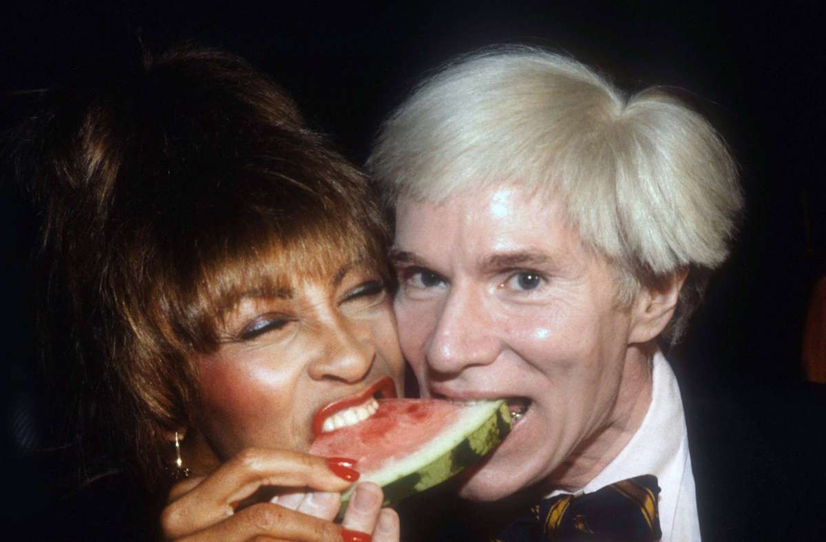 Tina Turner mit Andy Warhol im Jahr 1981