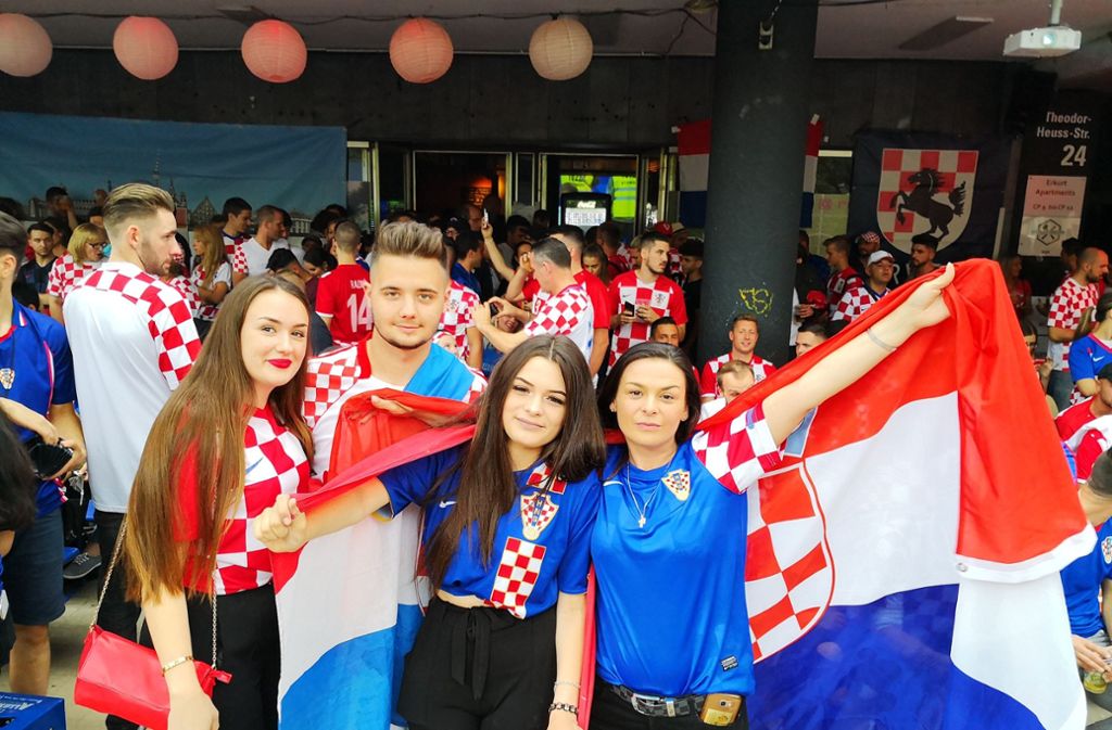 Schon vor der Partie war die Stimmung im kroatischen Lager gut...