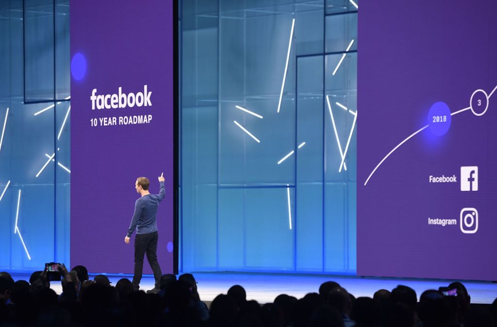 Facebook-CEO Mark Zuckerberg bei der Entwicklerkonferenz in Kalifornien. Foto: AFP
