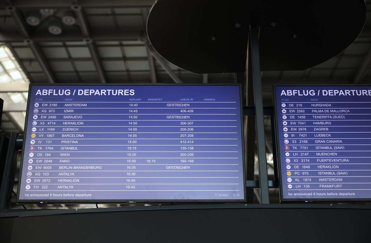 Auch am Stuttgarter Flughafen wurde 40 Flüge gestrichen.
