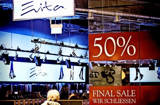Der Schuhhändler Evita räumt das Feld. Am 24. Januar ist der letzte Verkaufstag im Einkaufszentrum Gerber. Foto: Lichtgut/Leif Piechowski