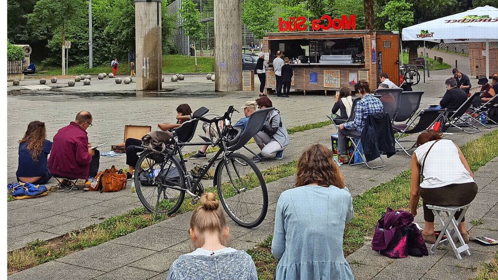 Mobiles Café Moca in S-Süd: Der Südheimer Platz ist im Aufwind