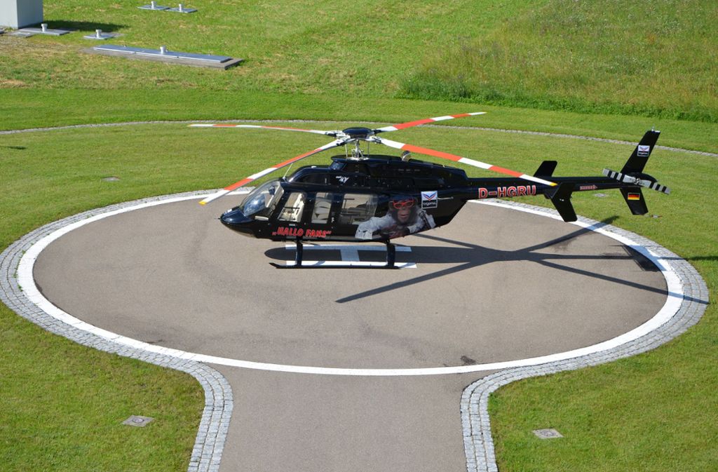 Wolfgang Grupp leistet sich einen eigenen Hubschrauber – nicht zum Vergnügen, sondern um schnell vor Ort in den Trigema-Testgeschäften nach dem Rechten zu schauen.