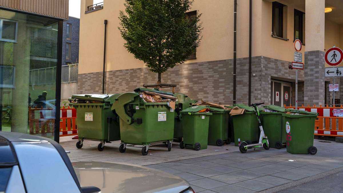 Müllproblem in Stuttgart-West: Papiertonnen bleiben stehen – das ist der Grund