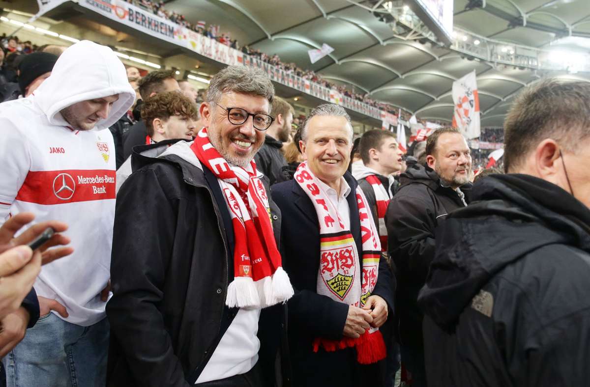 VfB-Präsident Claus Vogt und der Stuttgarter OB Frank Nopper