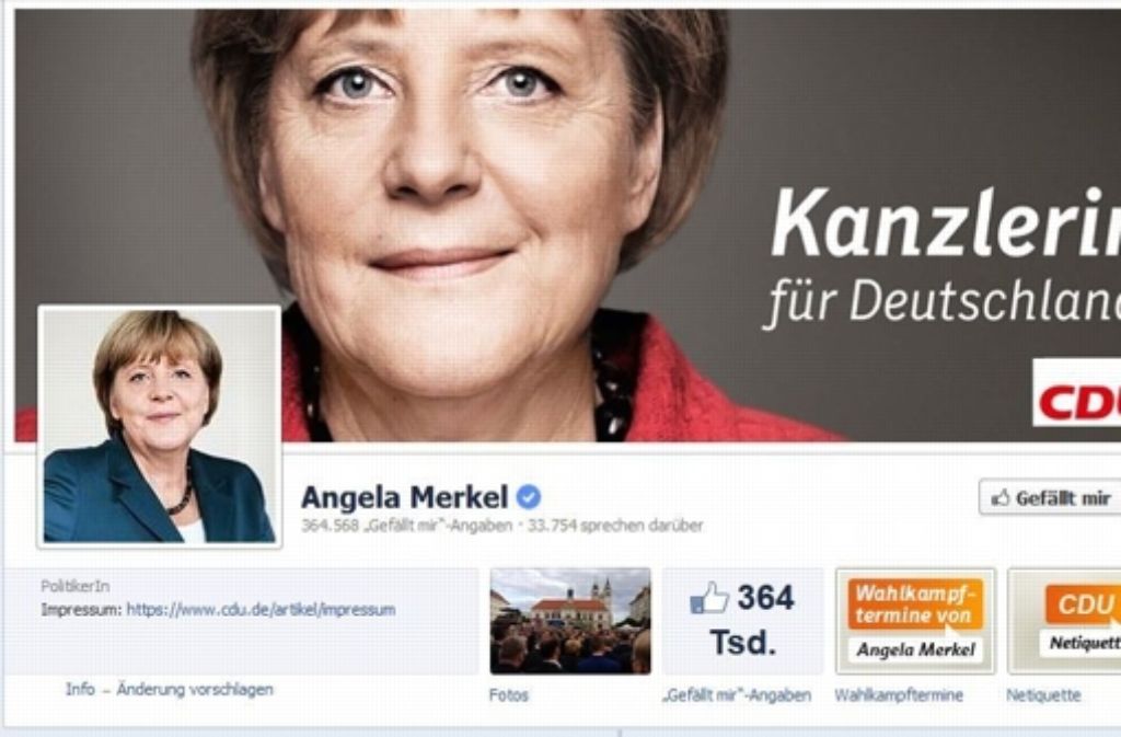 Das toppt zwar keine deutsche Partei. Aber mit über 364.000 Likes ist Angela Merkel vor der Wahl wohl nicht mehr einzuholen.