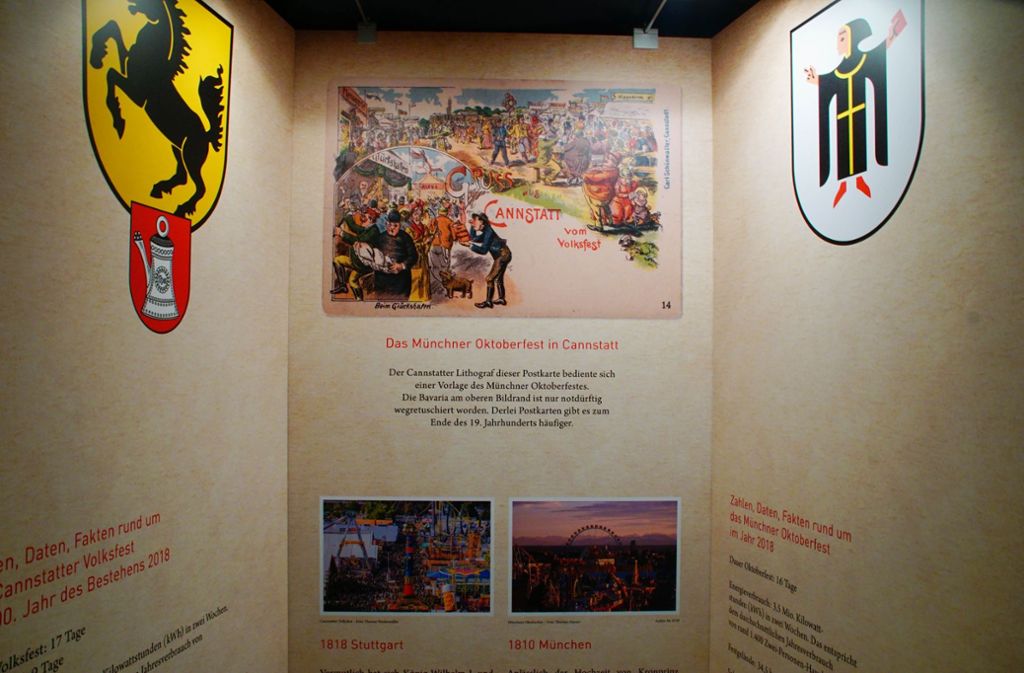 Zum Historischen Volksfest zum 200-jährigen Bestehen gibt es auch Informationstafeln, die über die Geschichte informieren.