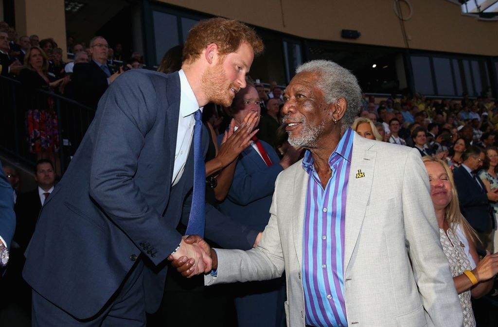 Prinz Harry mit Morgan Freeman