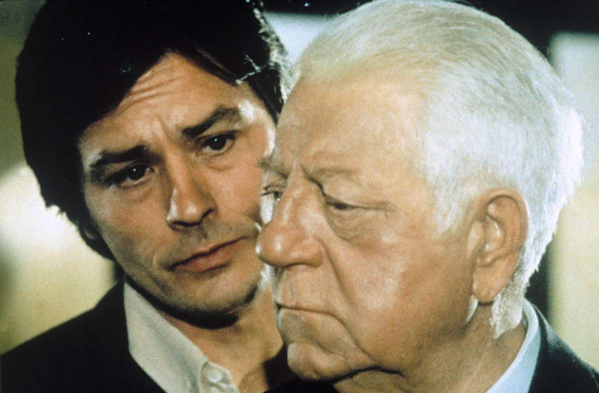 Alain Delon und Jean Gabin in „Endstation Schafott“ (1973)
