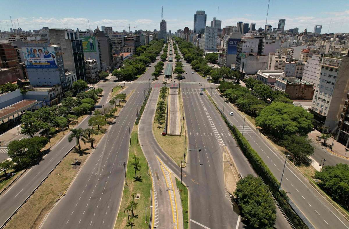 Nicht gerade viel los auf den Straßen von Buenos Aires während des WM-Finales