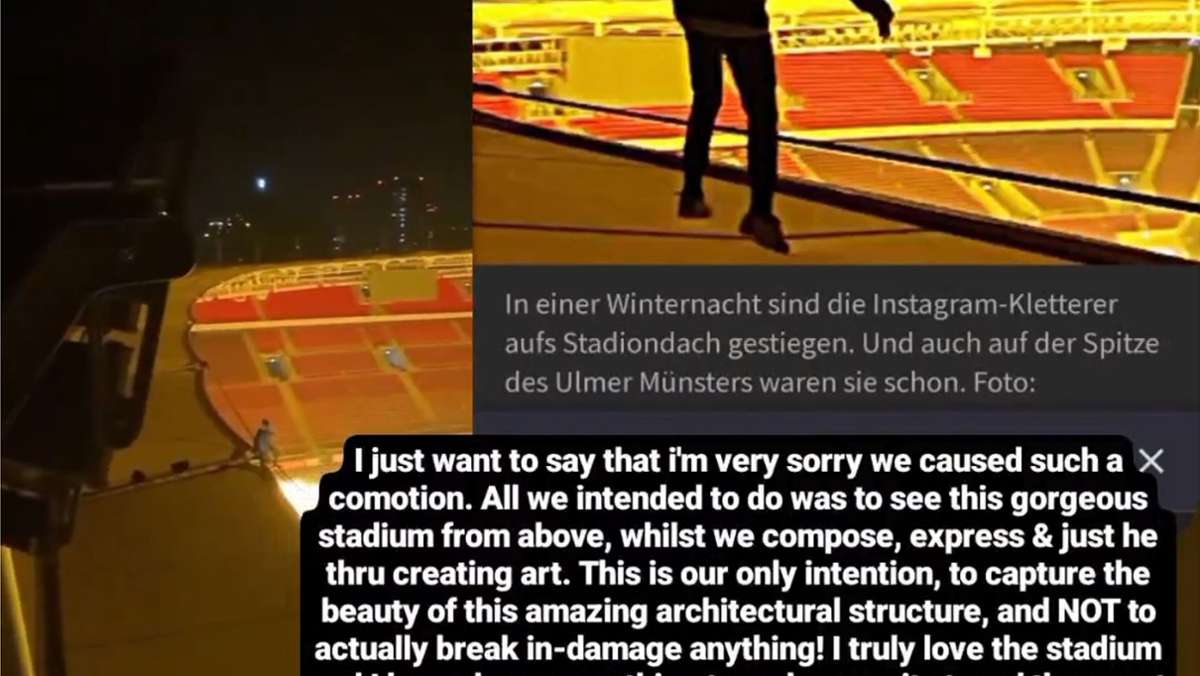 Aktion  in Stuttgart: Stadionkletterer entschuldigen sich